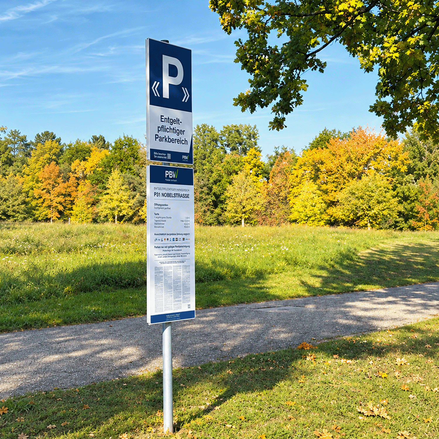 Parkgebührenschild am Unicampus Vaihingen
